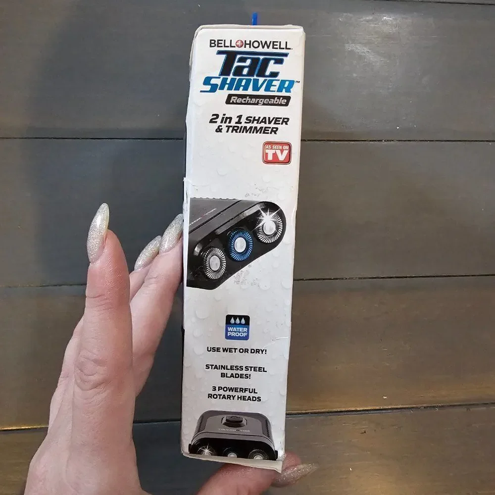 Bell + Howell Black 2 In 1 Compact Rechargeable Tac Shaver & Trimmer